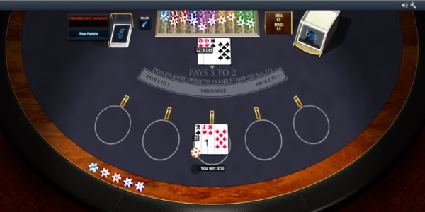Blackjack table
